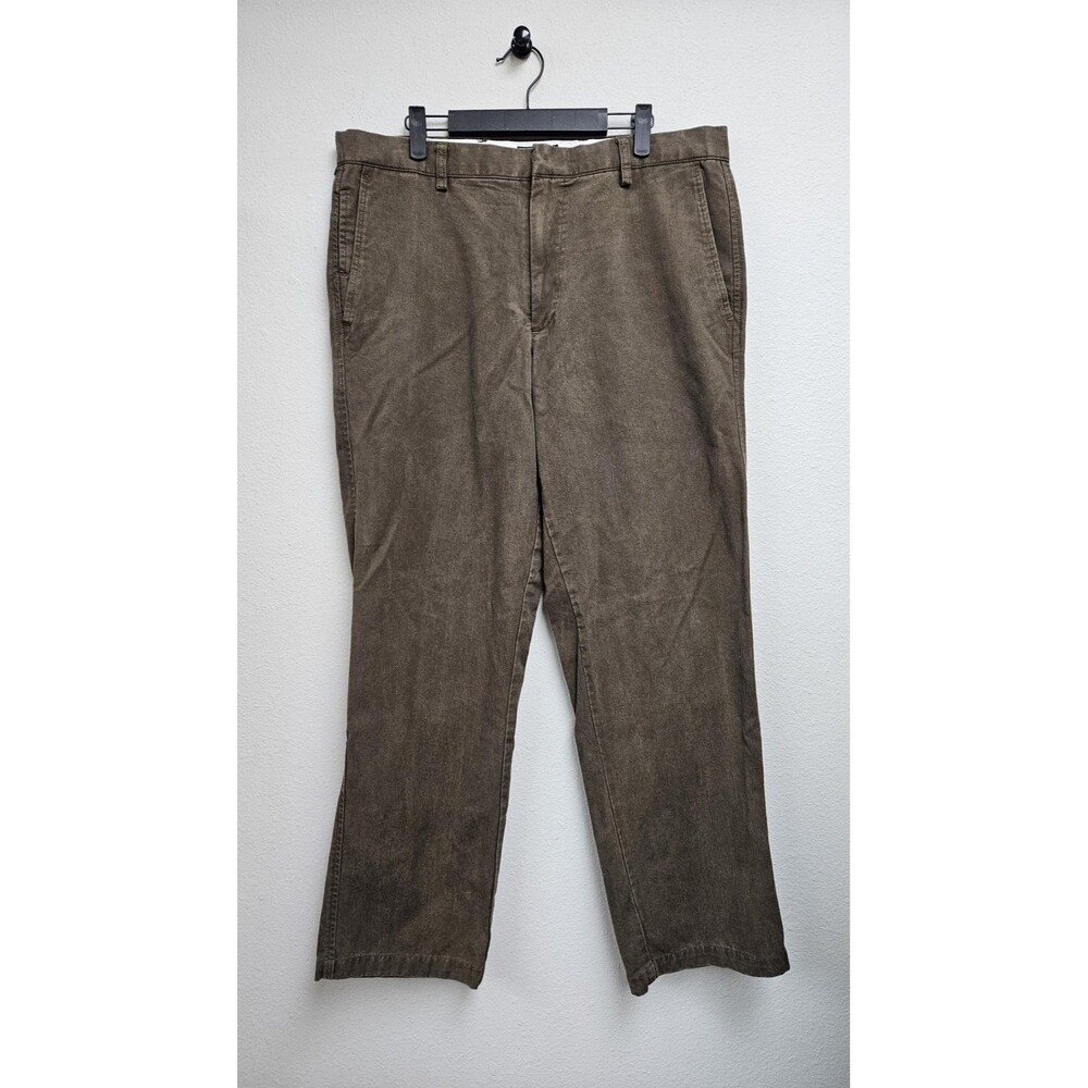 Dockers Pants Mens 36x31 Brown Flat Front Classic Fit Khakis Chino Casual